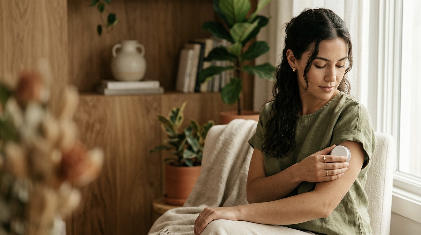 Woman applying Profyle test kit